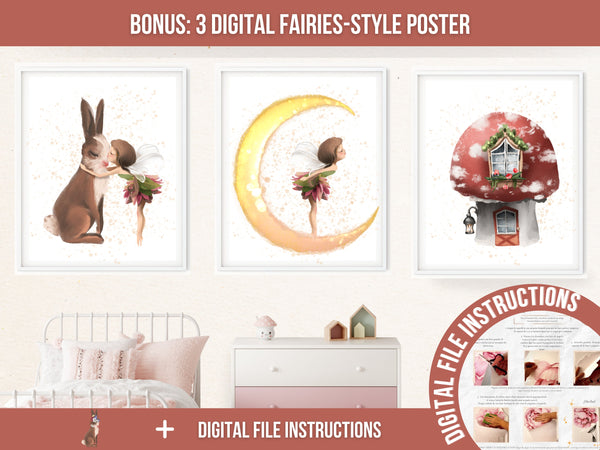 fairy posters 3 set wall decor