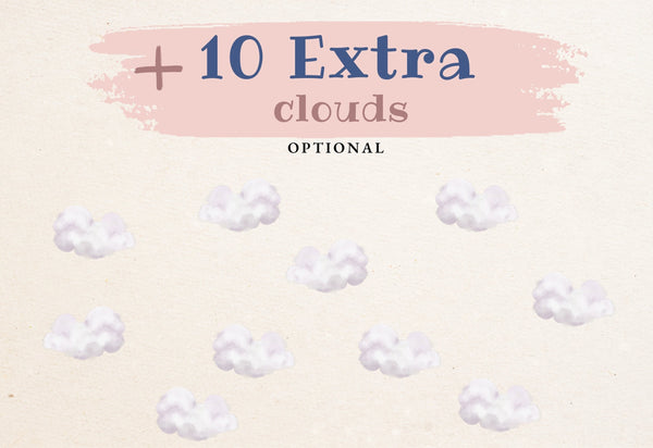 On Clouds Animal Decals for Nursery - Wall Decal Animals - Wallstickers Kids