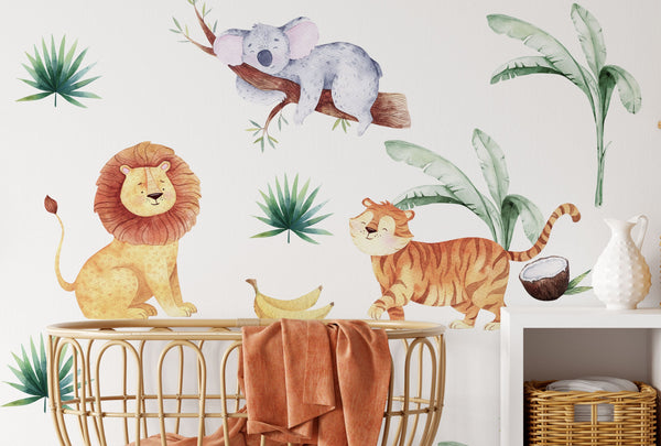 Safari Animal Wall Decal - Jungle Nursery Decal - Stickers Jungle - Animal Decals for Nursery