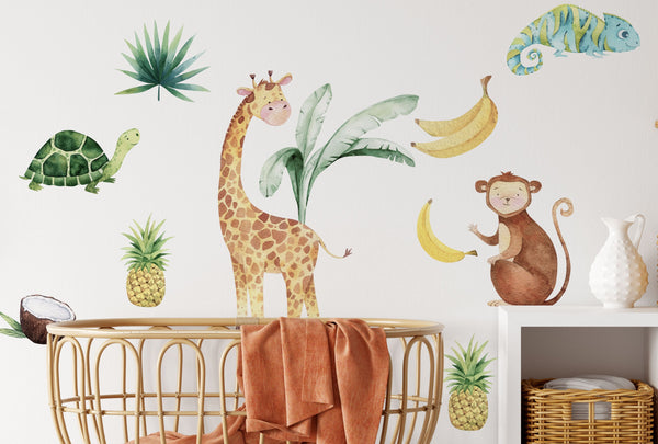 Safari Animal Wall Decal - Jungle Nursery Decal - Stickers Jungle - Animal Decals for Nursery