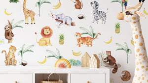 Safari Animal Wall Decal - Jungle Nursery Decal - Stickers Jungle - Animal Decals for Nursery