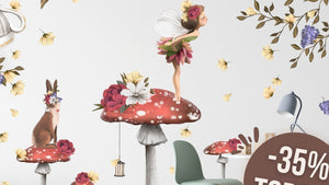 Fairy Wall Stickers for Girls room, Fairy Wall decals, Flower Fairy, Fairies