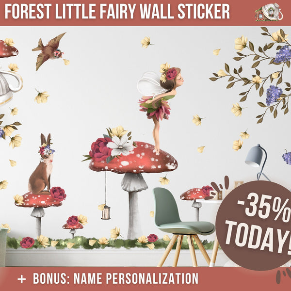 Fairy Wall Stickers for Girls room, Fairy Wall decals, Flower Fairy, Fairies