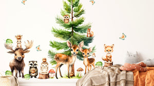 Woodland Wall Decal - Nursery Wall Stickers - Fawn wall sticker for children's room