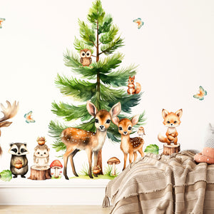 Woodland Wall Decal - Nursery Wall Stickers - Fawn wall sticker for children's room