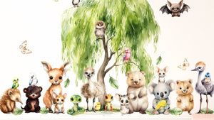XXL Australian Animals Wall Decals - Rainforest Animals Wall Sticker for Nursery, bedroom or playroom decoration