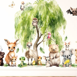 XXL Australian Animals Wall Decals - Rainforest Animals Wall Sticker for Nursery, bedroom or playroom decoration