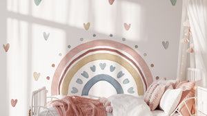 Boho Rainbow Wall Decal - Pastel Rainbow Wallsticker - Boho Nursery - Childrens wall decal