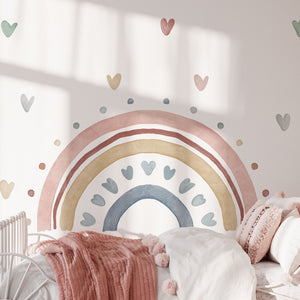 Boho Rainbow Wall Decal - Pastel Rainbow Wallsticker - Boho Nursery - Childrens wall decal