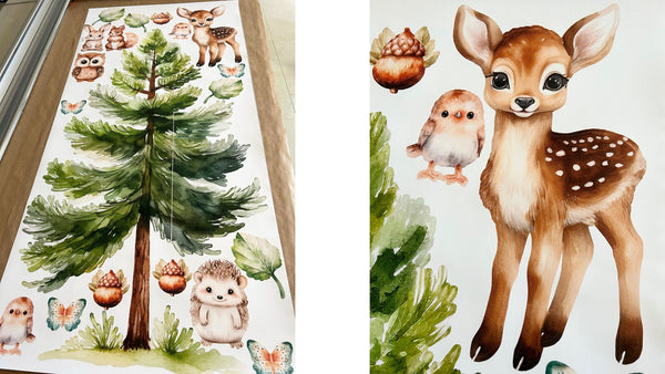 Woodland Wall Decal - Nursery Wall Stickers - Fawn wall sticker for children's room