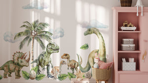 Large Dinosaur Wall Decals for Nursery - Cute Dino Wall Sticker for Kids Bedroom or Playroom