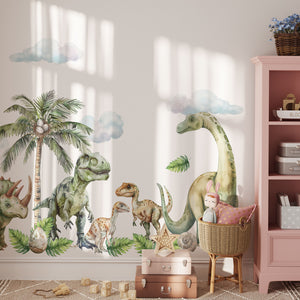 Large Dinosaur Wall Decals for Nursery - Cute Dino Wall Sticker for Kids Bedroom or Playroom