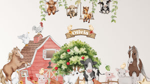Farm Animal Wall Decals - Nursery Wall Stickers - Barnyard Animal Decor - Kids Room Art