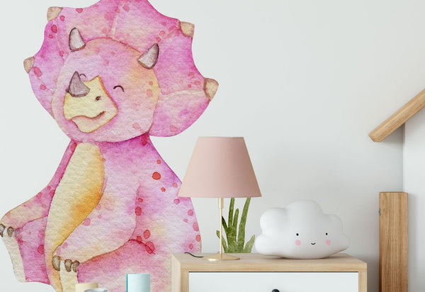Vinilos de dinosaurios rosas - 190 elementos en pegatinas adhesivas para habitación de niñas