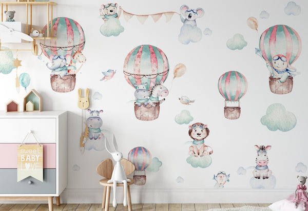 Hot air balloon wall sticker