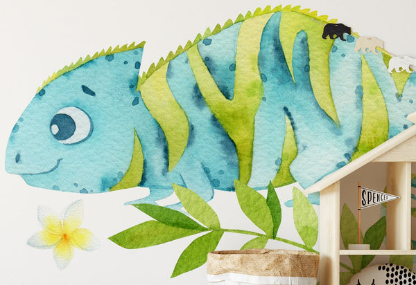 Safari animal wall stickers - leopard, monkey, turtle, panda