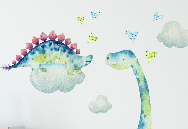 Blue Dinosaur Wall Decal for Kids Room