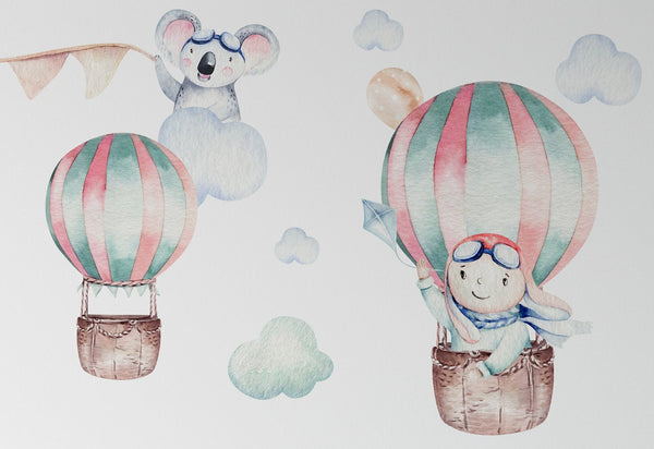 Hot air balloon wall sticker