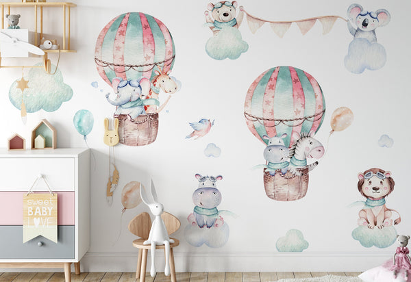 Hot air balloon wall sticker