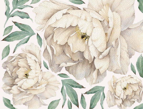 Wall sticker peony flowers