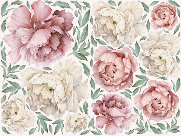 Wall sticker peony flowers