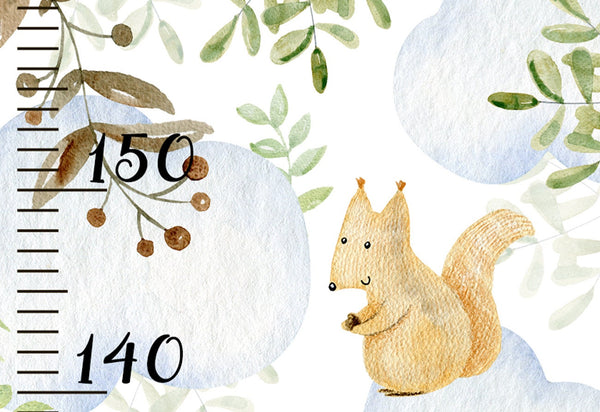 Height chart with forest animals