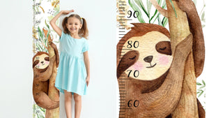 Watercolour Ruler Wall Decal - Nursery Growth Chart - Height Chart for Kids - Boys and Girls - Nursery Growth Chart - Cm/Inch Height Meter