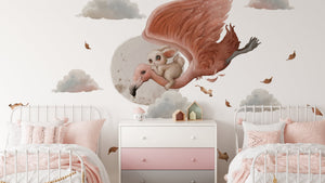 Flamingo Bedroom kids decal - Nursery Wall Stickers - Baby Nursery Decor - Baby Wall Decal - Peel and Stick -  Girl Stickers