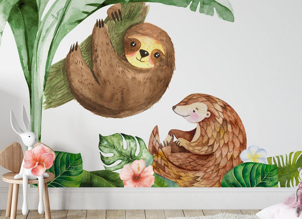 Jungle animals wall decals for nursery