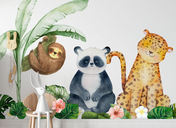 Jungle animals wall decals for nursery
