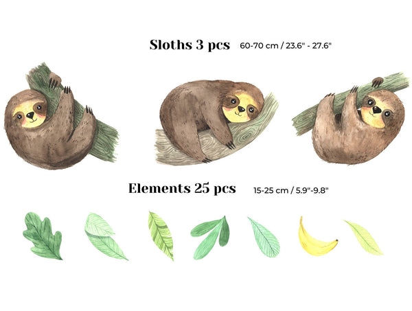 Sloth wall sticker decoration