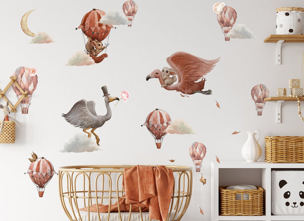 Wall stickers hot air balloons