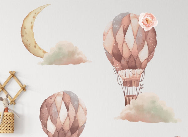 Wall stickers hot air balloons