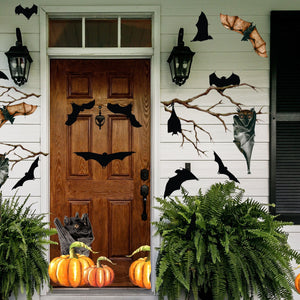 Halloween Bat Door Decor - Halloween Stickers - Halloween Wall Decals for Kids - Spooky Decor Ideas, Halloween Home Decor, Pumpkin Decals