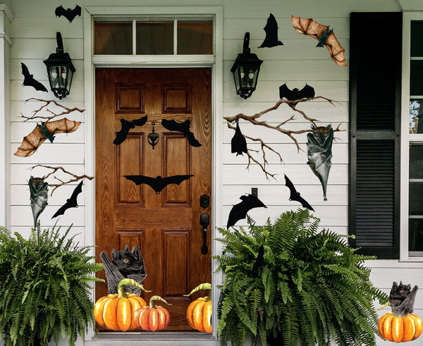 Halloween Bat Door Decor - Halloween Stickers - Halloween Wall Decals for Kids - Spooky Decor Ideas, Halloween Home Decor, Pumpkin Decals