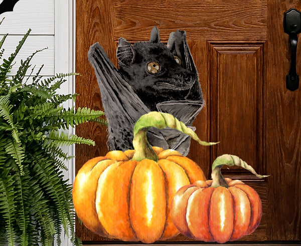 Halloween Bat Door Decor - Halloween Stickers - Halloween Wall Decals for Kids - Spooky Decor Ideas, Halloween Home Decor, Pumpkin Decals