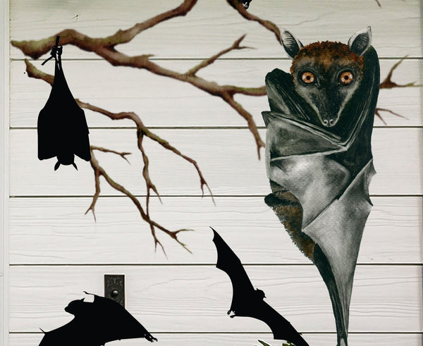 Decoración de puerta de murciélago de Halloween