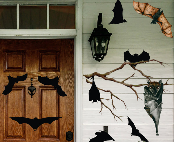 Halloween Bat Door Decor - Halloween Stickers - Halloween Wall Decals for Kids - Spooky Decor Ideas, Halloween Home Decor, Pumpkin Decals