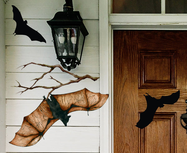 Decoración de puerta de murciélago de Halloween