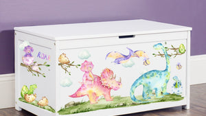 Dino Toy Box Decal - Toy Box Decorations - Toy Storage Labels Playroom Kidsroom Nursey - Toybox Decal Vinyl Decals - Dinosaur Toy Box