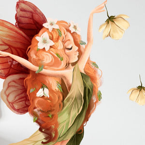 Fairy Wall Decals for Girls Room with fairy tree, flowers, wall sticker for girls bedroom decoration