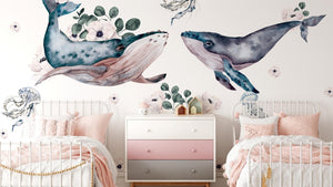 Whale wall decal - Ocean Sea nursery decor for kids room