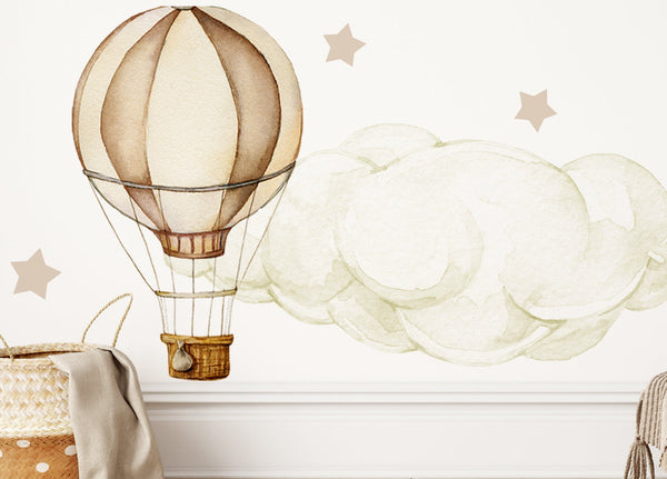 Retro hot air balloon wall stickers