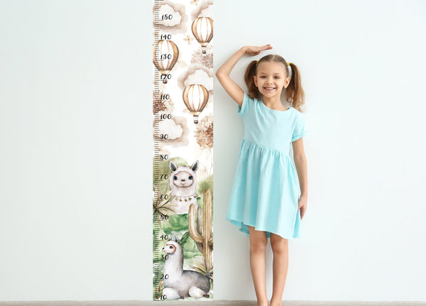 Boho llama wall sticker - growth chart