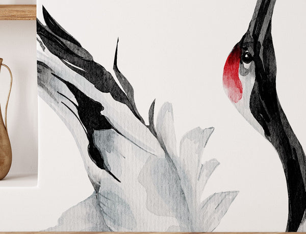 Herons and cherry blossoms wall sticker