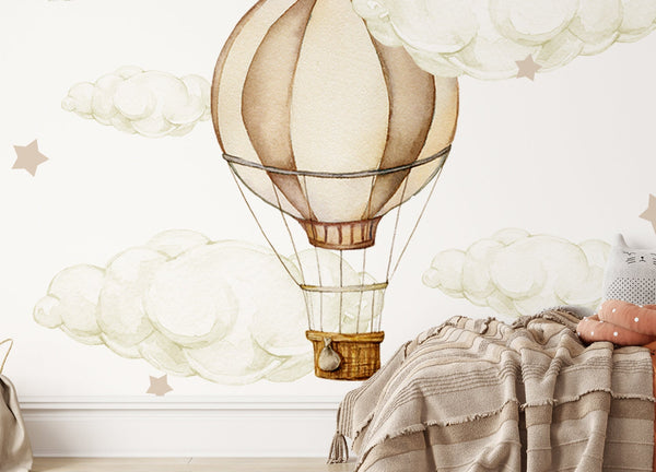 Retro hot air balloon wall stickers