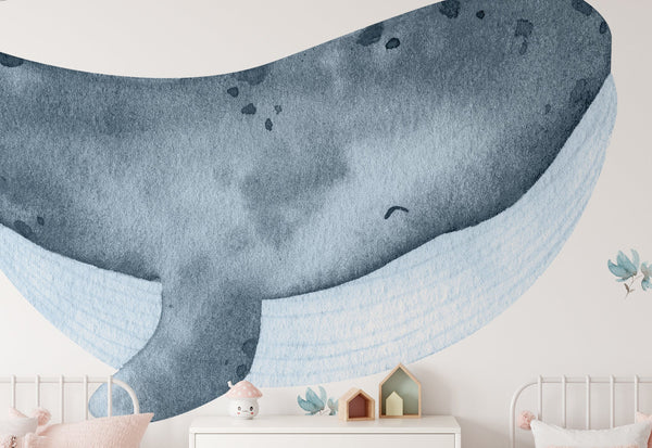 Wall decals kit "Whales + Hot Air Balloons and Hearts"