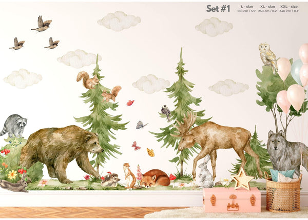 Forest Animal Wall Sticker for Nursery - Woodland Nursery Decor - Forest Animal Decal