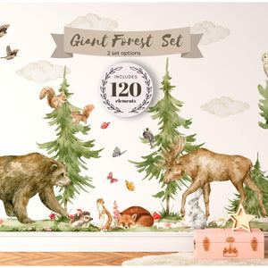 Forest Animal Wall Sticker for Nursery - Woodland Nursery Decor - Forest Animal Decal