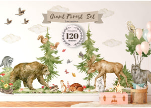 Forest Animal Wall Sticker for Nursery - Woodland Nursery Decor - Forest Animal Decal